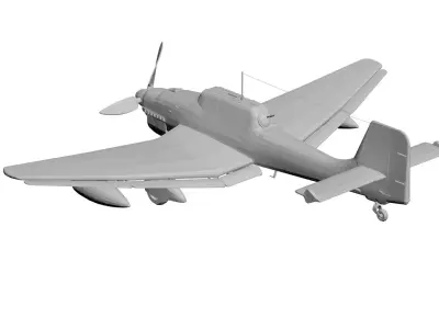 Old military aircraft concept 3D model