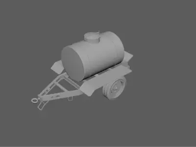 Rusty Old Tanker Trailer - Low Poly Game Ready Low-poly 3D model