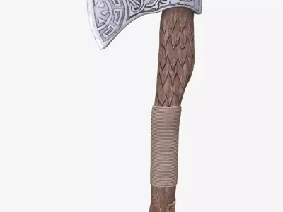 Viking Axe Low-poly 3D model 16