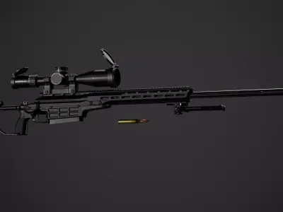 375 Sniper Rifle Low-poly 3D model
