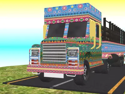 Indian Truck Model 8 Low-poly 3D model