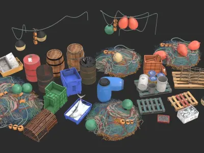 Harbor Assets Collection 3D Model Pack