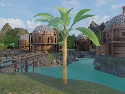River Oasis Village 3D model