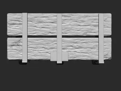 OLD WOODEN BOX SCLUPTED HIGHPOLY Free 3D model