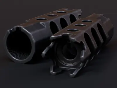 Zenit DTK-1 Muzzle Brake Low-poly 3D model