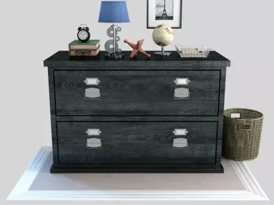 Bedford Lateral File Cabinet Antique White 3D model