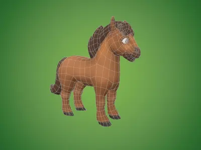 Horse Low-poly 3D model Free Free low-poly 3D model