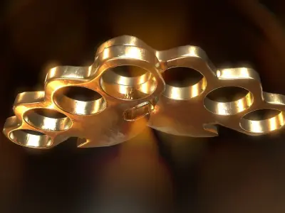Brass Knuckle Gold Low-poly 3D model