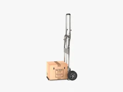 Hand Truck Low-poly 3D model 3