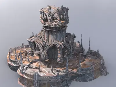 Sardian Stone platforms 3D model