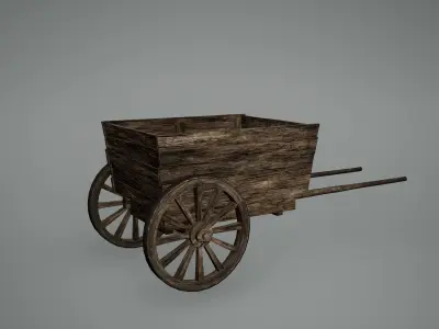 Viking Cart Low Poly Game Ready Low-poly 3D model