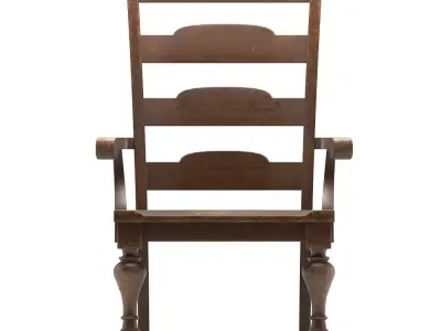 Solid Oak Armchair Low-poly 3D model
