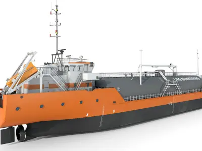 LIQUEFIED GAS CARRIER 1500  Low-poly 3D model