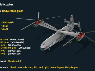 Mil V-12 Helicopter  purchase 3D model