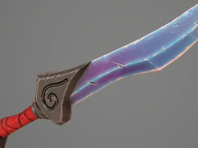 Stylized Cristal Blade 01 Low-poly 3D model