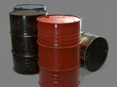 Steel Barrel Low-poly 3D model purchase