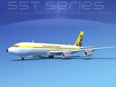 Boeing 707-320 SS Malaysia Singapore Airlines 3D model