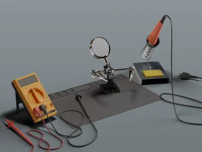 Electronic Soldering Kit Low-poly 3D model