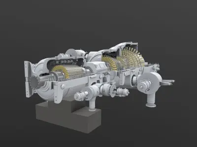 Turbine Cross section 3D model 3D model