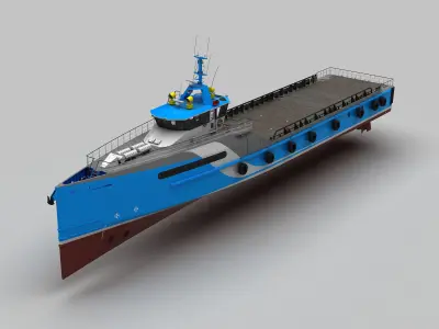 CREW SUPPLIER VESSEL Blue 3D model