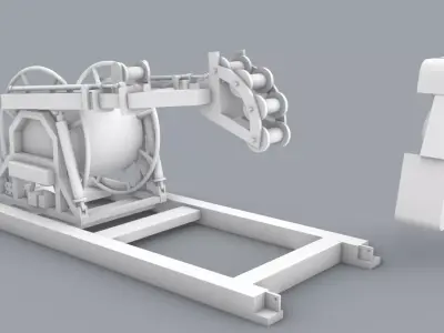 Lamor Umbilical Hose Reel LUT Low-poly 3D model