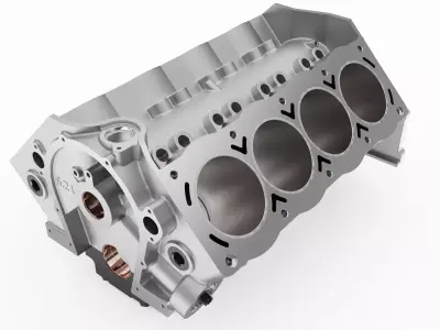 v8 engine block 3D model by MS-Studio-3D