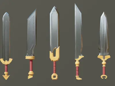 Low Poly Swords Pack Free low-poly 3D model