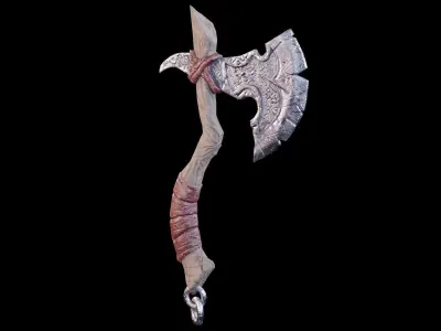 Viking Axe Low-poly 3D model 4