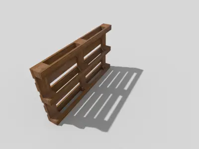 Wooden Pallet Low-poly 3D model 3