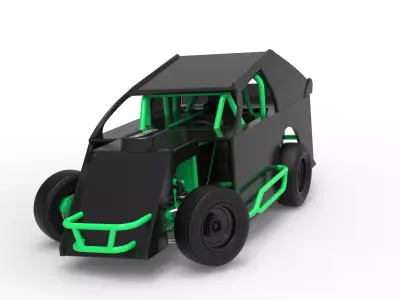 Mod Lite Race car while turning Scale 1 to 25 3D print model