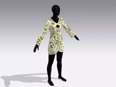 Woman Cloth Dress Low-poly 3D model