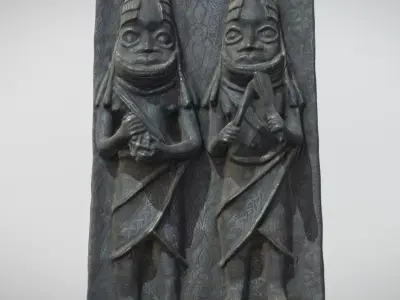 Ama Bronze Relief Plaque II Low-poly 3D model
