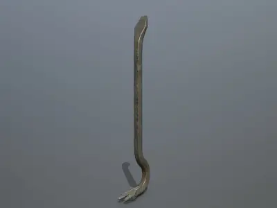Crowbar hook Low-poly 3D model get