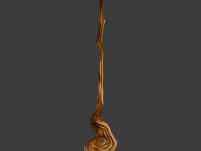 Oaken staff 3D model