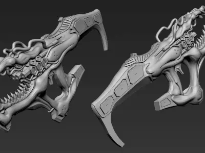3D Printable Sci-Fi Weapon Part 4 3D model