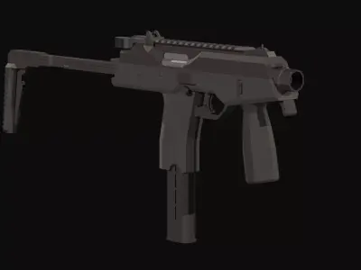 MP9 Low Poly gun Low-poly 3D model