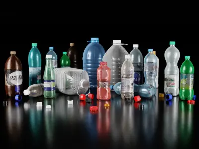 Plastic Containers Low-poly 3D model