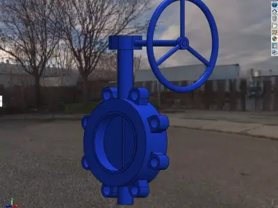 Butterfly valve PN16 3D model