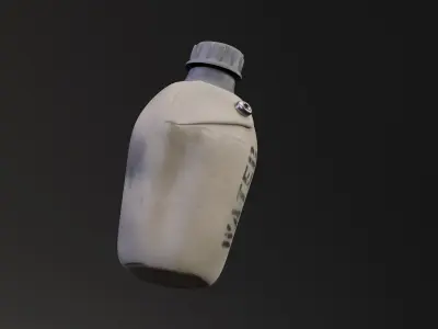 Military Water Canteen Free low-poly 3D model