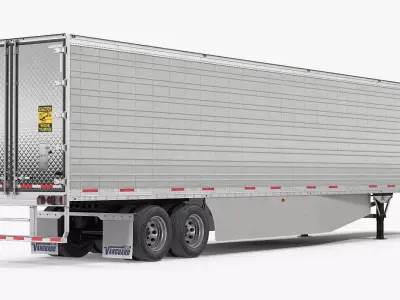 Vanguard Reefer Trailer with Thermo King C600 Rigged 3D model