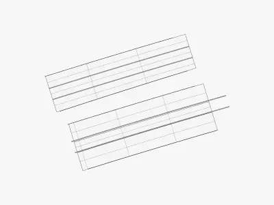 Overground Train Tracks 3D model
