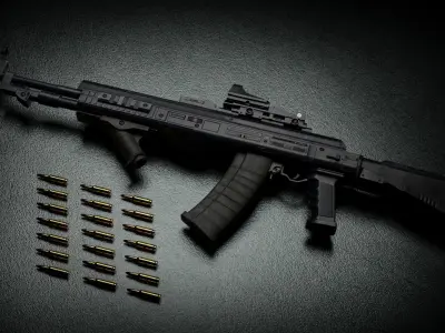 AKL 97 Rifle Low-poly 3D model