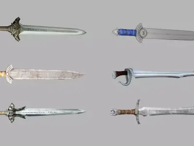 Medieval Polearms Weapon Pack 03 Low-poly 3D Model Low-poly 3D model