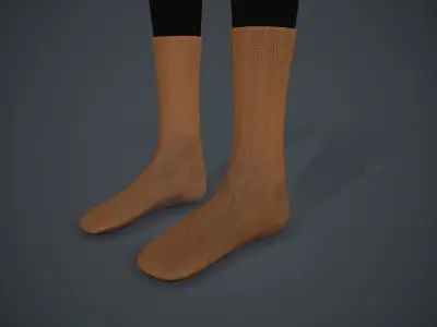 Brown Socks Style 3  Low-poly 3D model