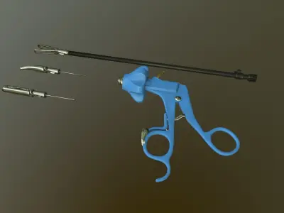 Laparoscopic tool for med VR training simulator Low-poly 3D model