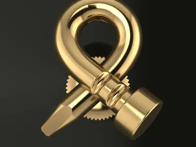Nail Knot Stud Earring 3D print model