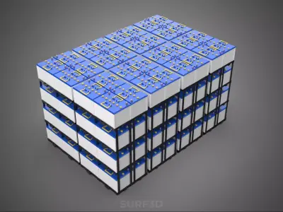 BATTERY STORAGE POWER PLANT SOURCE BANK SUPPLY ACCU ACCUMULATOR 3D model