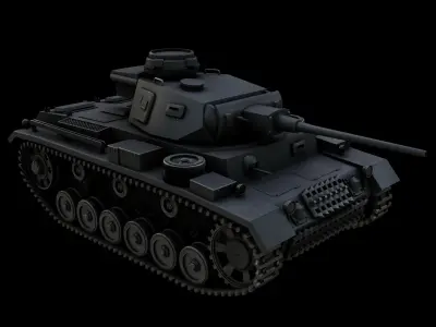 Panzer III J Low-poly 3D model