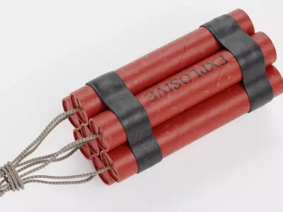 Dynamite V3 - Multi-Stick Explosive TNT Bundle 3D model