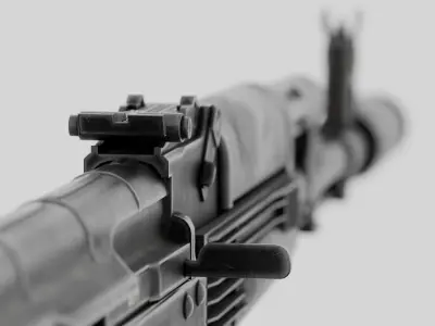 Rigged AK-74 Ukraine Edition Low-poly 3D model